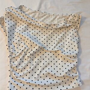 White Polka Dot Top
